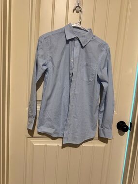 Cat & Jack Light Blue Micro-Check Dress Shirt